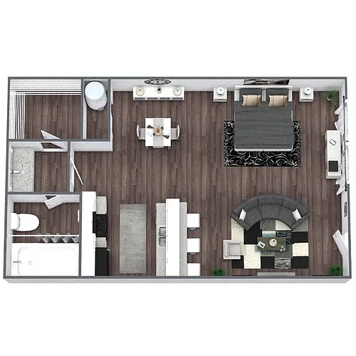 Floor plan S1: 0 Bed 1 Bath
