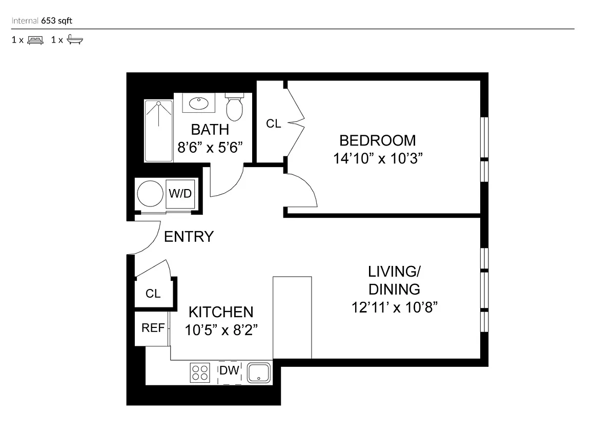 Floor plan 1Bed