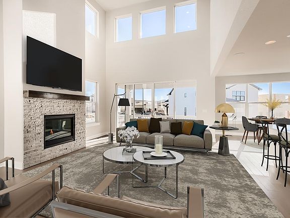 Spacious great room with fireplace