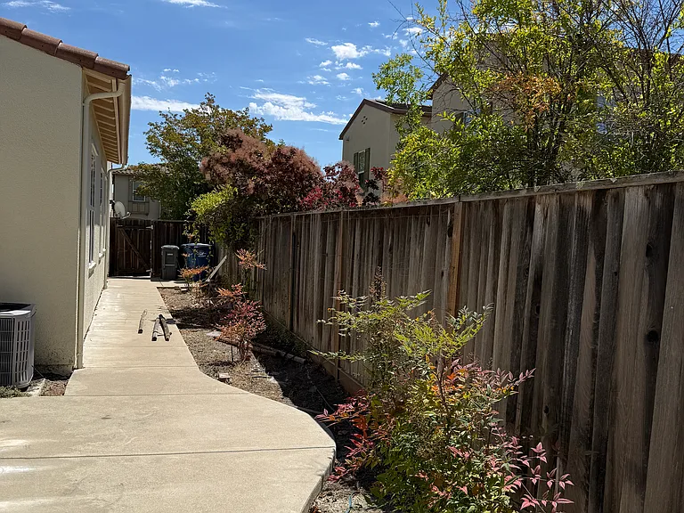 side yard on the left side