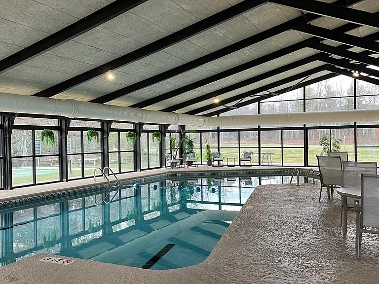 Indoor pool and hot tub can be enjoyed year round. closes at 9 pm.