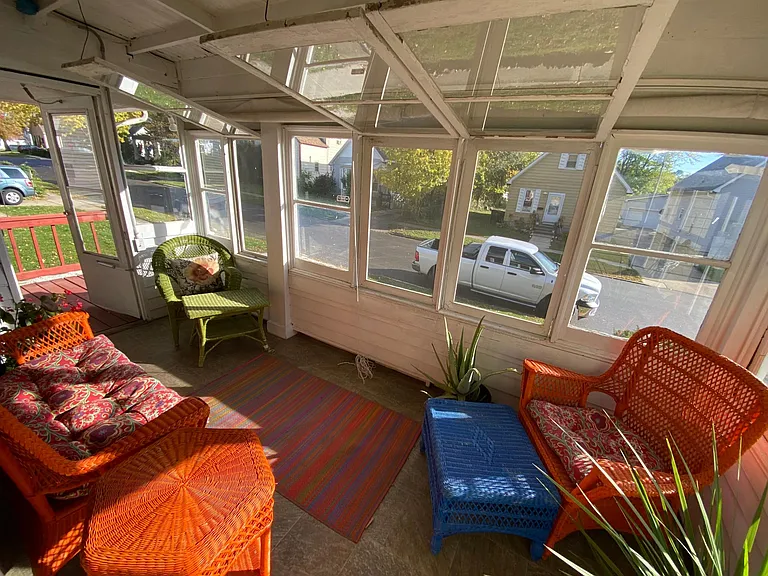 The view of the Sunporch from the front door.