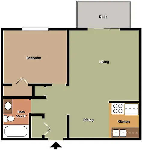 Floor plan One Bedroom Balcony