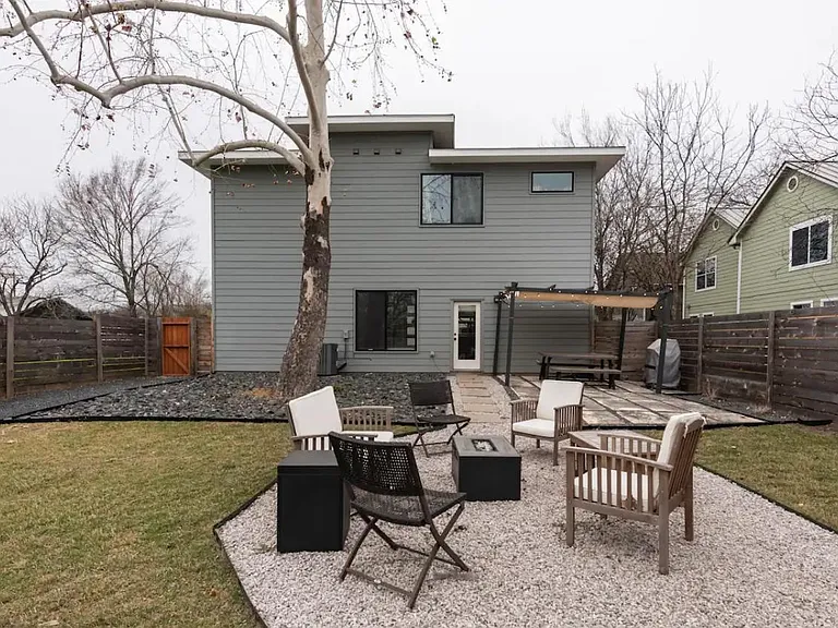 backyard area, fire pit, patio