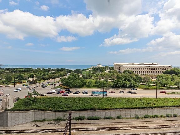 Direct East view of the Lake, park, Museums.