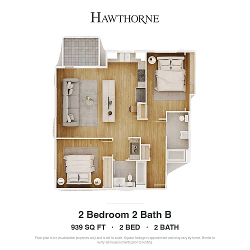 Floor plan 2 Bedroom 2 Bath B