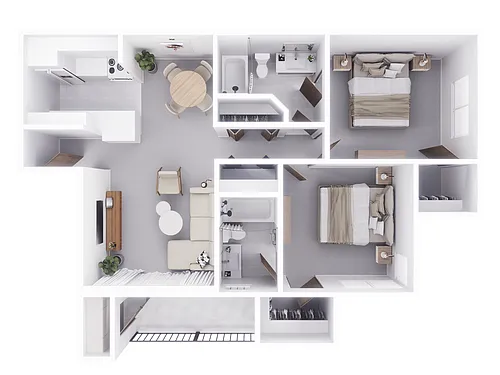 Floor plan 2x2 - 860sqft - B1