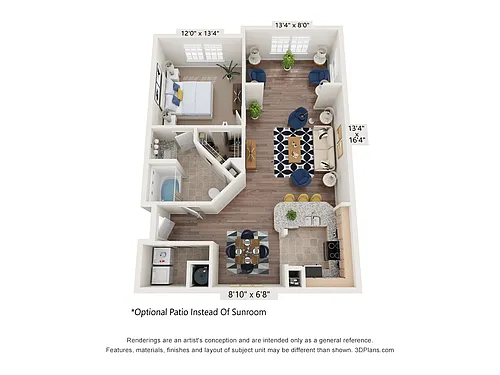 Floor plan A2 with Sunroom