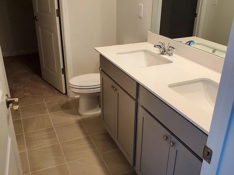 Main bathroom with double sinks
