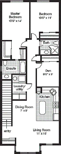 Floor plan 2 Bedroom + den