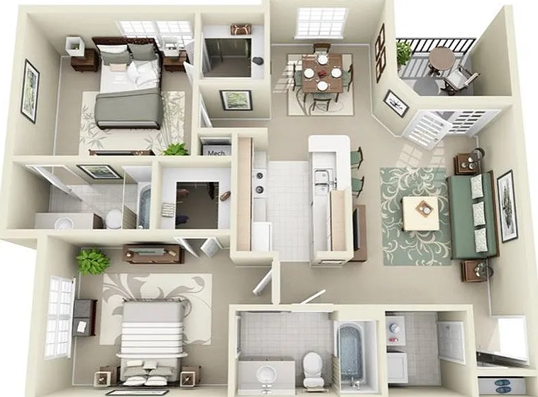 2 Bedroom | 2 Bath | 981 SF 2 Bedroom | 2 Bath | 981 SF