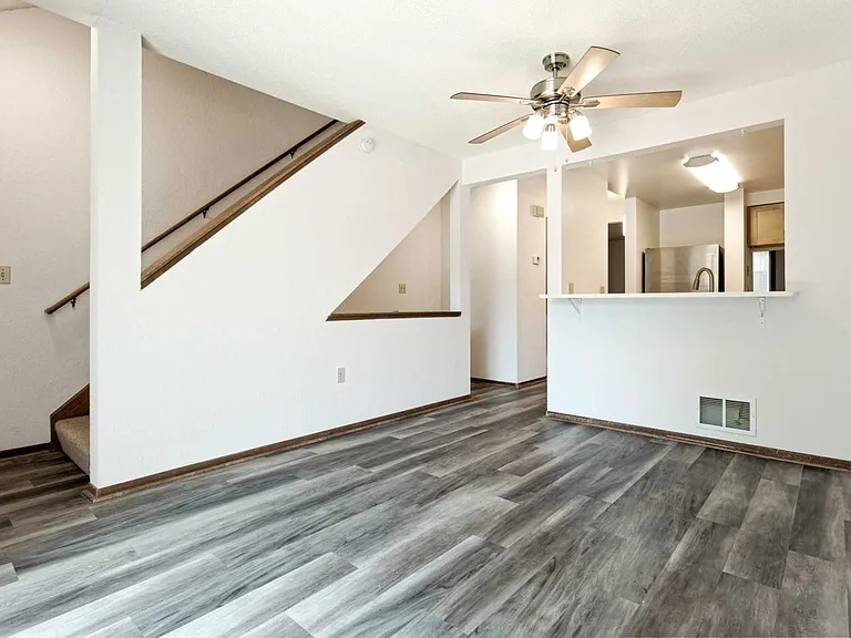 Unit living room and stairway