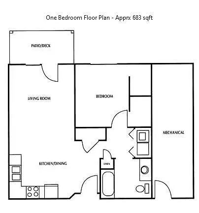 Floor plan 1 Bed 1 Bath