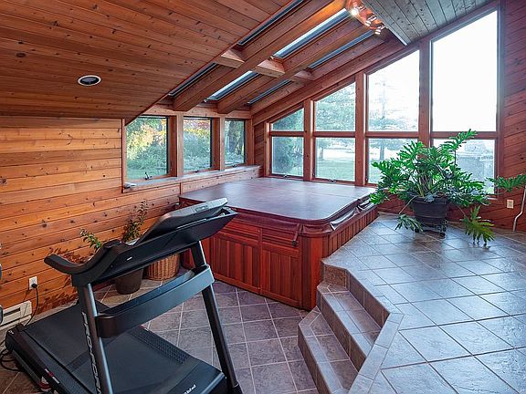 Relax in hot tub or workout 