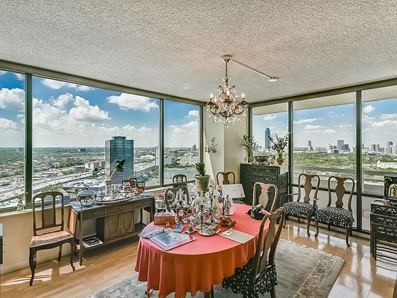 From the dining area looking  west toward the Galleria and  south to the med center