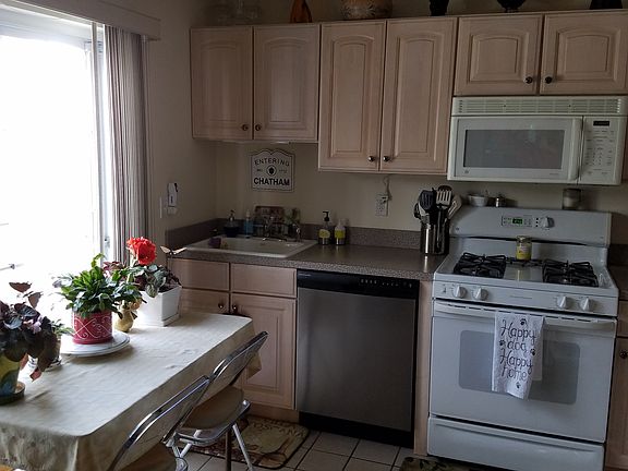 Kitchen with sliders to deck