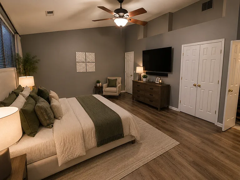 3rd floor master bedroom - far right is the walk in closet