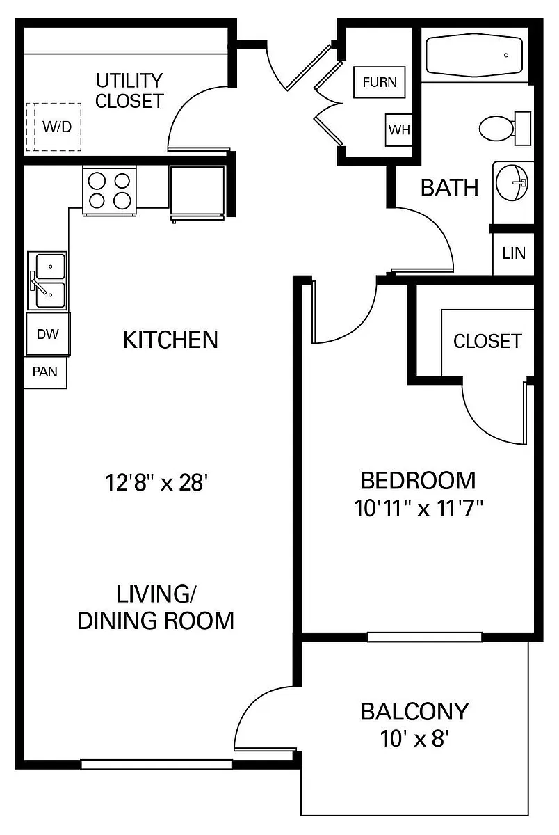 Floor plan 1BD-A