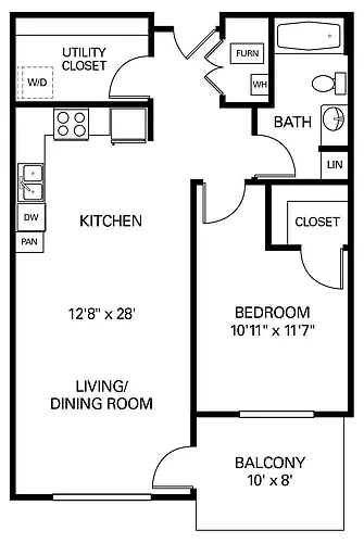 Floor plan 1BD-A