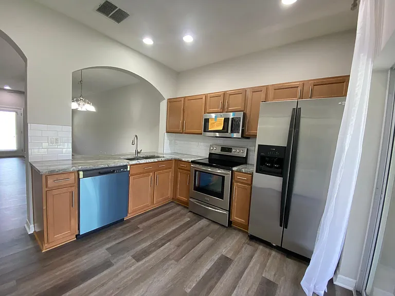 Back of kitchen into living