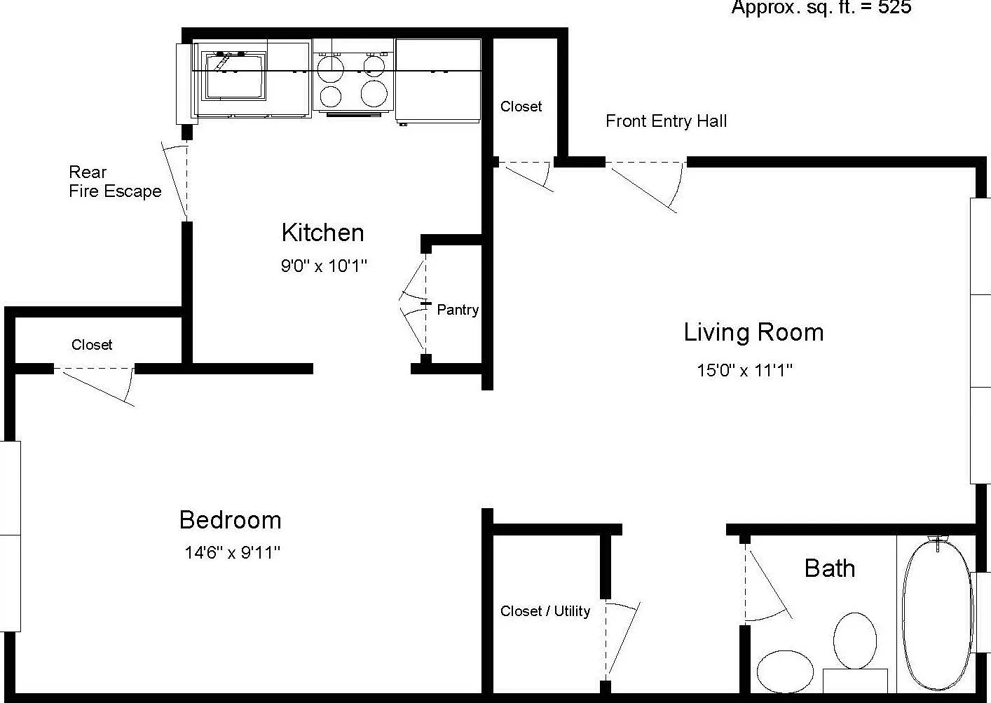 1 bed, 525 sqft, $925 — Photo 3