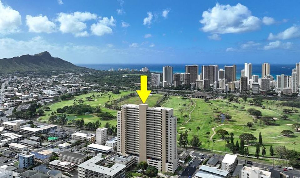 Amazing location and unobstructed views of the island with golf course in front