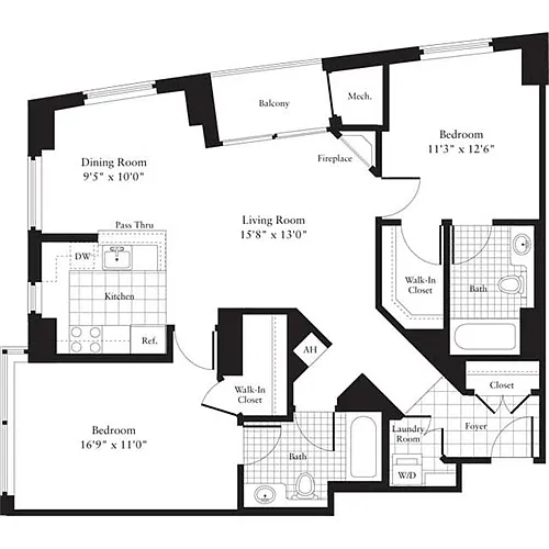 Floor plan 2 Bedrooms F