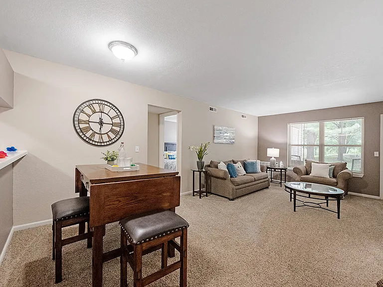 Connected Living and Dining Area