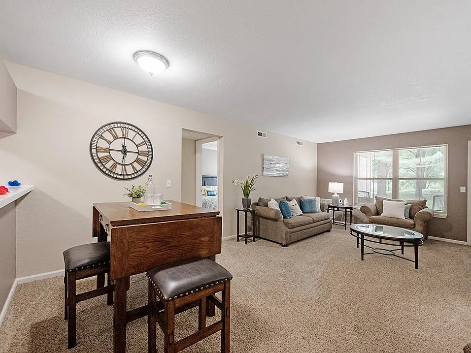 Connected Living and Dining Area