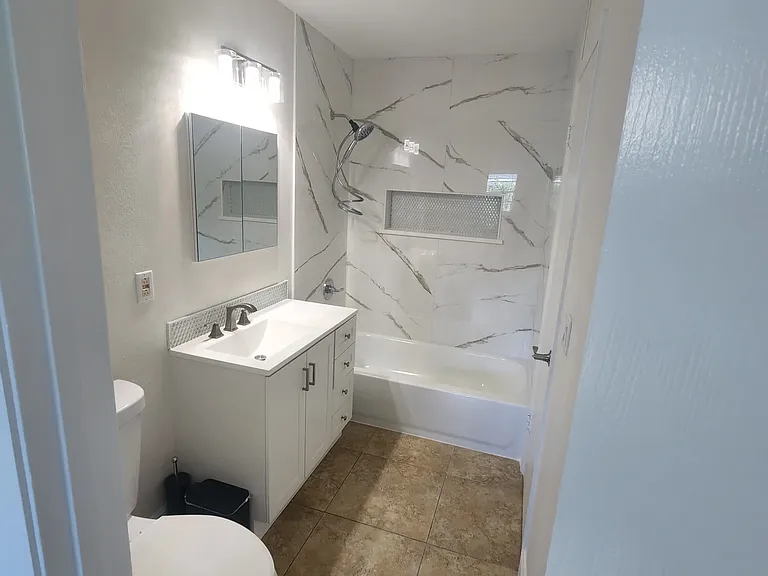 Newly remodeled bathroom.