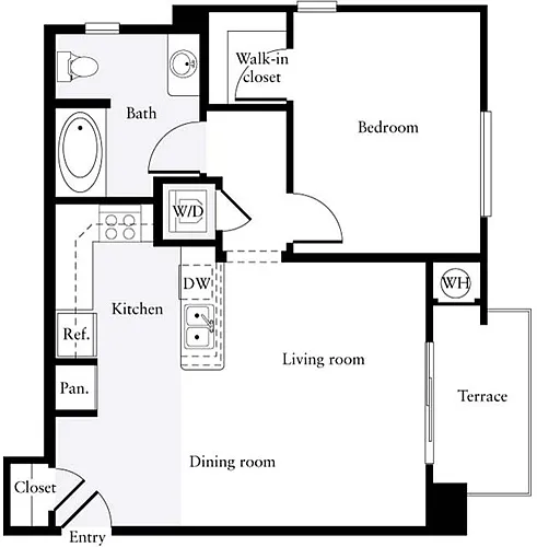 Floor plan 1 Bedroom A