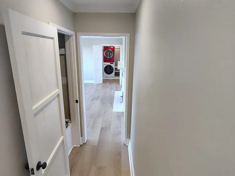 Hallway, closet on left