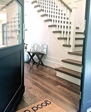 Main Entry. Custom mahogany door.