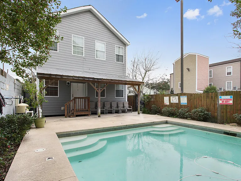 Pool and rear deck.