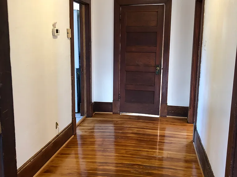 Hallway facing bathroom