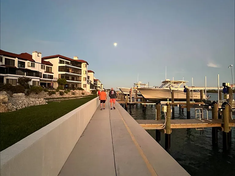Out for a walk on the sea wall. You can fish here too.