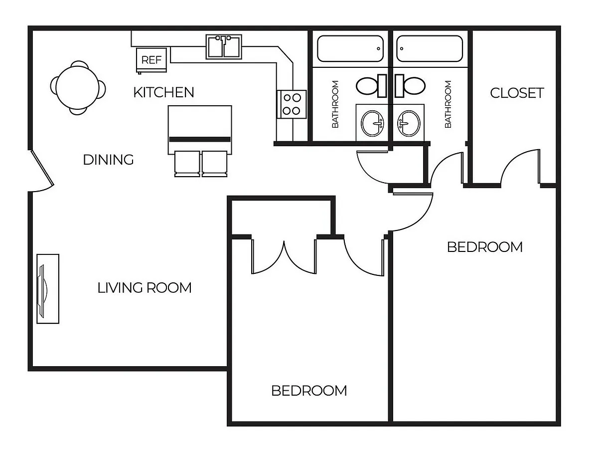 Floor plan B5 | 2 Bed | 2 Bath | Signature