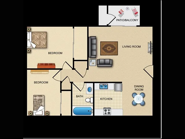 2 Bedroom / 1 Bath 2 Bedroom / 1 Bath