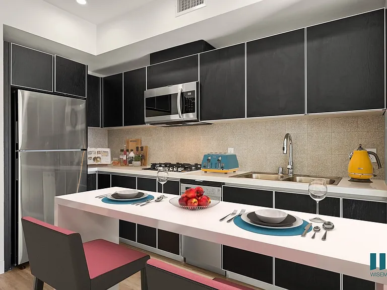 Kitchen with Stainless-Steel Refrigerator, Stove Range, Dishwasher, and Microwave Oven - Juniper Floor Plan