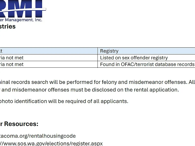 Screening Criteria Page #3