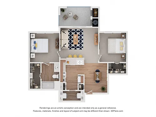 Floor plan Two Bedroom - Ellington