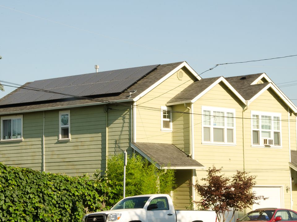 View with solar PV panels
