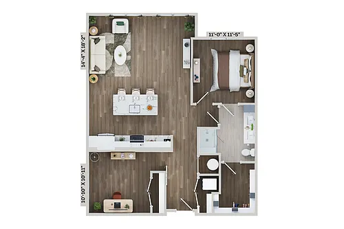 Floor plan A6A Den