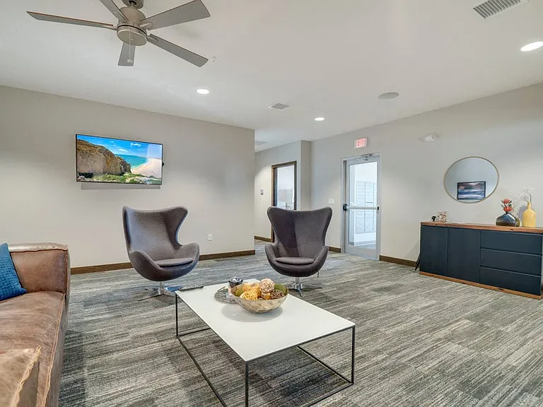 Our leasing lounge is also the perfect place to sit back and hang out with friends.