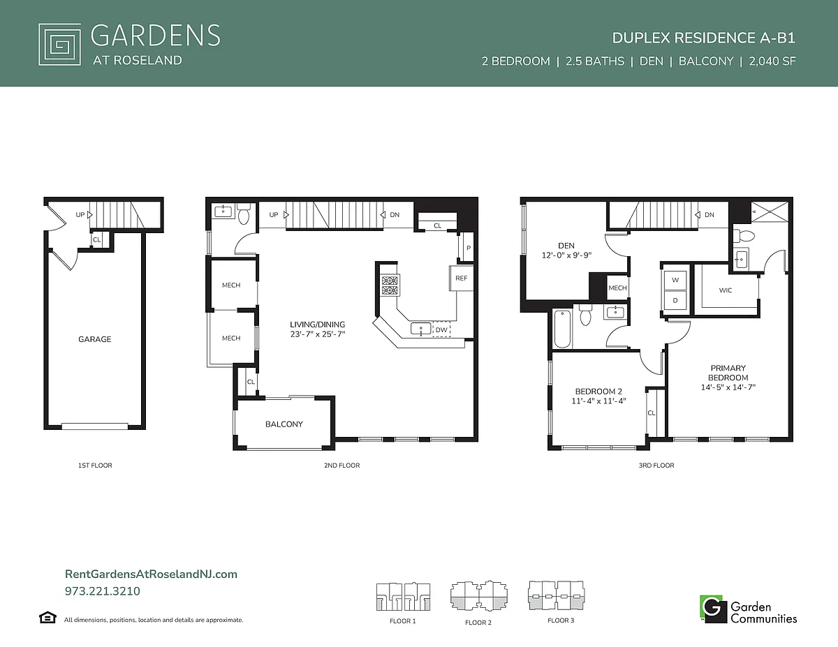 Floor plan Two Bedroom Duplex Apartment with Balcony A-B1