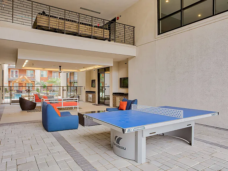 Play a match of pingpong in our relaxing courtyard