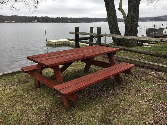 Private lake beach area.