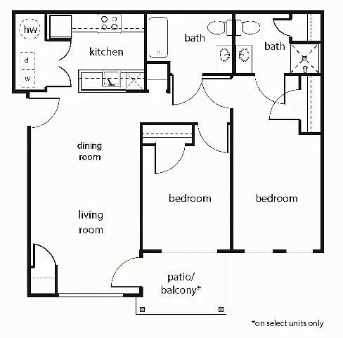 Floor plan Two-Bedroom
