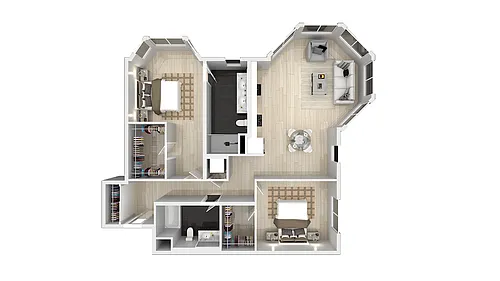 Floor plan B7: 2 Bedroom 2 Bath