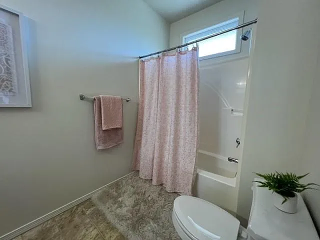 Attached bath in a 3 bedroom floor plan